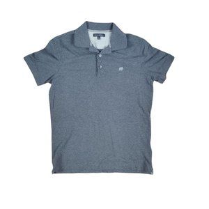Banana Republic polo shirt short sleeve casual grey w elephant logo EUC